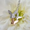 9ct Two Colour Gold & Diamond Butterfly Slider & Chain