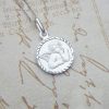 Sterling Silver Round Angel Necklace