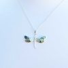 Gorgeous sterling silver dragonfly pendant with paua shell