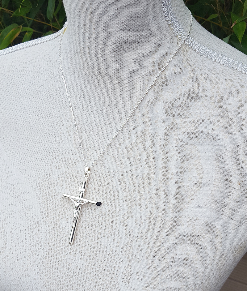 Mens sterling deals silver crucifix