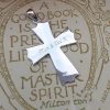 Sterling Silver Serenity Prayer Cross Pendant Necklace