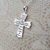 Sterling Silver Serenity Prayer Cross Pendant Necklace