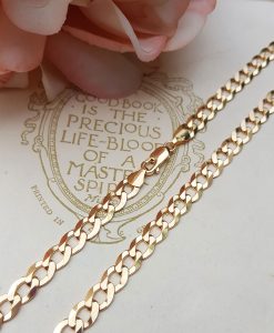 Chunky 9ct Yellow Gold 6.2mm Diamond Cut Curb Chain Necklace