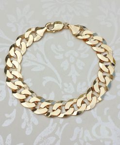 Men's 1oz Chunky Curb Bracelet Solid 9ct Gold | Chains of Gold