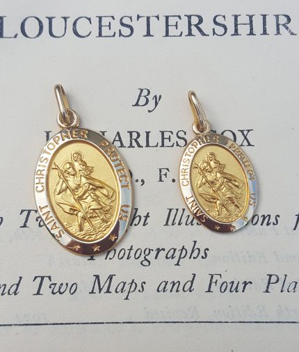 St christopher sales medal white gold