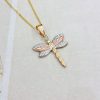9CT three colour gold dragonfly pendant