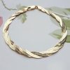 9ct Yellow Gold Twined Herringbone Bracelet 7"
