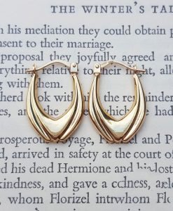 9ct Yellow Gold Tulip Hoop Earrings