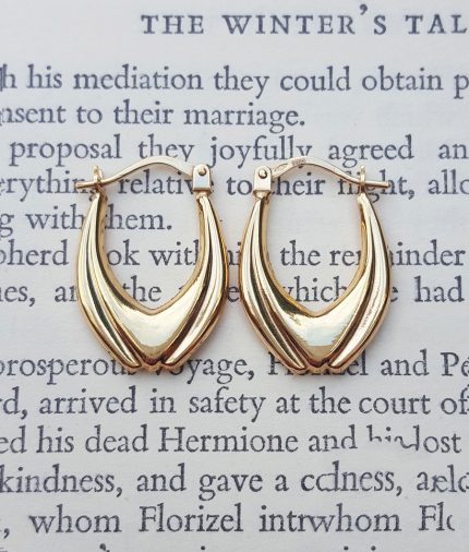 9ct Yellow Gold Tulip Hoop Earrings