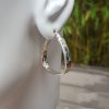 Sterling Silver Square Handbag Shape Hoop Earrings