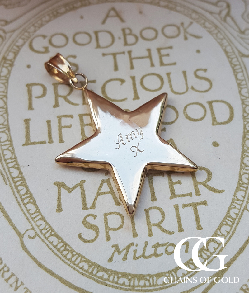 Personalised 9ct Yellow Gold Star Necklace