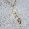 9ct Yellow Gold Angel Wings Double Pendant Necklace