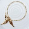 9ct Yellow Gold Angel Wings T-Bar Belcher Bracelet 7"