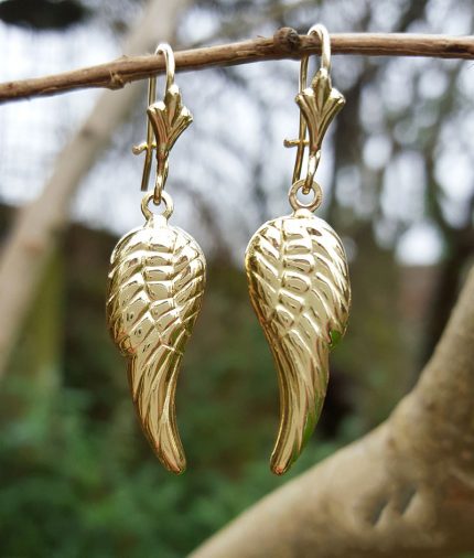 9ct Yellow Gold Angel Wings Earrings