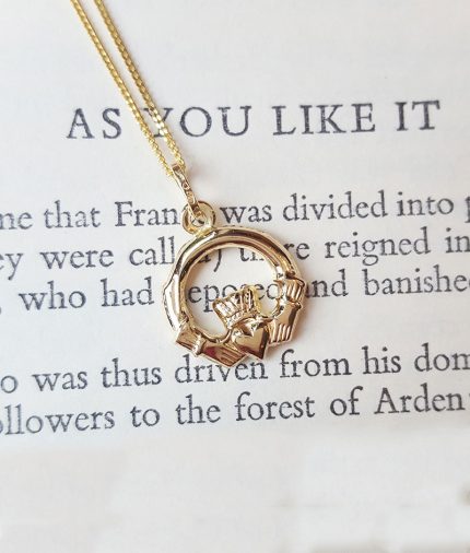 9ct Yellow Gold Claddagh Pendant Necklace