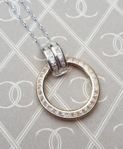 9ct Yellow & White Gold Circle of Love & Life Necklace