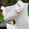9ct Two Colour Gold Circle Earrings with Cubic Zirconia