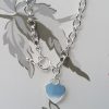 Sterling Silver Belcher Necklace with Heart Charm 16"