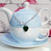 Sterling Silver Belcher Necklace with Heart Charm 16"