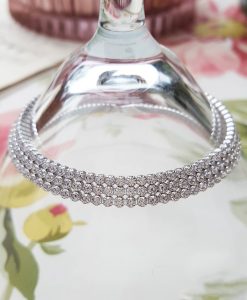 Sterling Silver Cubic Zirconia Triple Row Tennis Bracelet