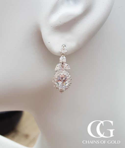 thumbnail image 2 of 925 Sterling Silver Teardrop CZ Dangle Ring – Adjustable & Chain Style 2 of 6