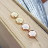 Delicate 9ct Yellow Gold Button Stud Earrings
