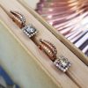9ct Rose Gold & Diamonds Halo Drop Earrings 1.7ct