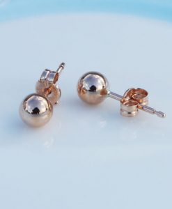 Delicate 5m rose gold stud earrings