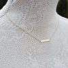 9ct Gold Horizontal Bar Necklace in Rose or Yellow