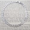 Ladies Small 9ct White Gold Diamond Cut Curb Bracelet 7"