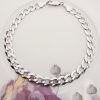 9ct White Gold Diamond Cut Flat Curb Bracelet 7"
