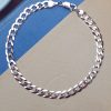 9ct White Gold Diamond Cut Curb Bracelet 8"