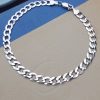 9ct White Gold Diamond Cut Curb Bracelet 8"