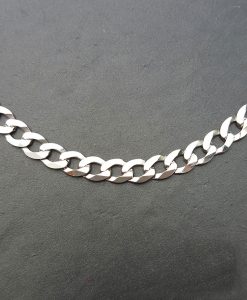 9ct White Gold 6mm Diamond Cut Curb Chain Necklace 20" 22" 24"