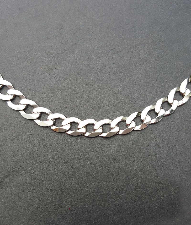 mens white gold necklace chain uk