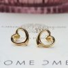 9ct Yellow Gold Open Heart Stud Earrings