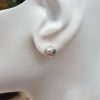 9ct White Gold Diamond Cut Half Ball Stud Earrings