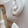 9ct White Gold Diamond Cut Half Ball Stud Earrings