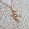 rose gold swallow bird pendant necklace