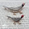 Victorian Inspired 9ct Rose Gold & Diamonds Pheasant Brooch Pin