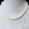 Graduated White Freshwater Pearl Necklace 17"