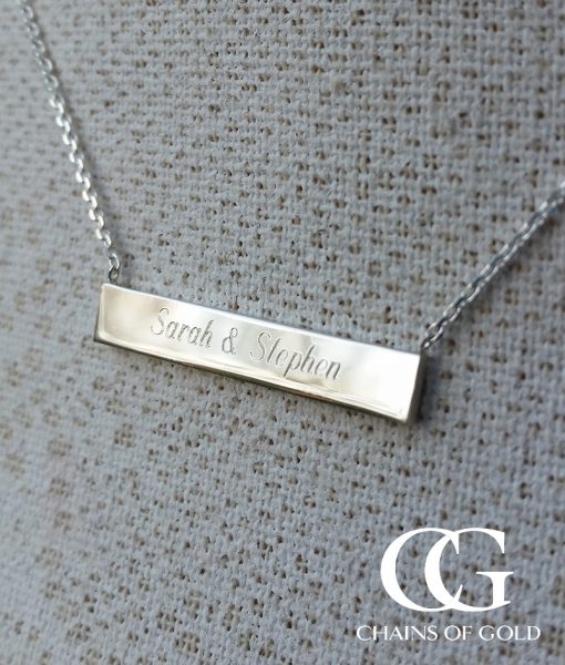 Sterling Silver Horizontal Bar Necklace