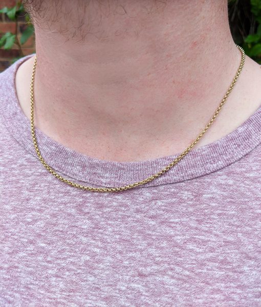 Solid 9ct Yellow Gold Belcher Chain Necklace 20"28" Men & Women