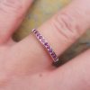 9ct Rose Gold Half Eternity Ring: Ruby, Emerald or Sapphire