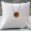 9ct yellow gold polished disc necklace pendant