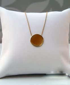 9ct yellow gold polished disc necklace pendant