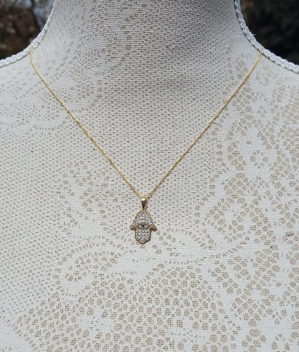 9ct gold store hamsa necklace