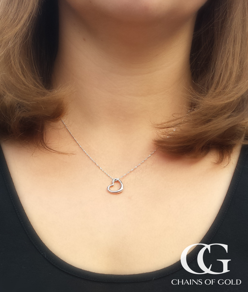 Floating Heart Necklace In Solid 9ct White Yellow Or Rose Gold 9ct Gold Floating Heart Necklace In Yellow White Or Rose
