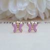 Gold butterfly earrings for babies