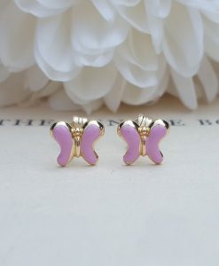 Gold butterfly earrings for babies